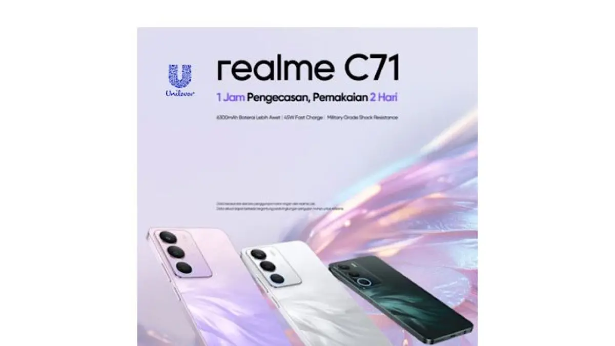 Realme C71 hadir dengan baterai 6300 mAh dan layar 120 Hz, tapi kamera selfie dan chipsetnya justru jadi sorotan.(pinterest)