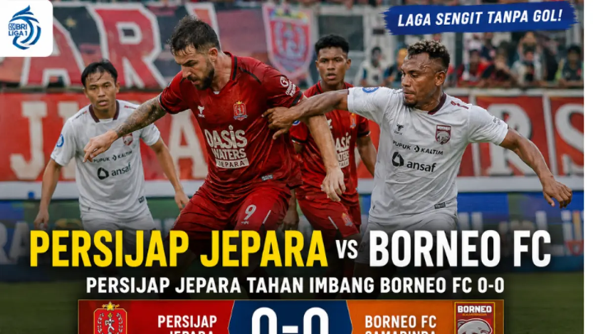 Duel sengit Persijap Jepara kontra Borneo FC berakhir tanpa gol. Mariano Peralta dan Sudi Abdallah tampil impresif sepanjang laga. (AI)