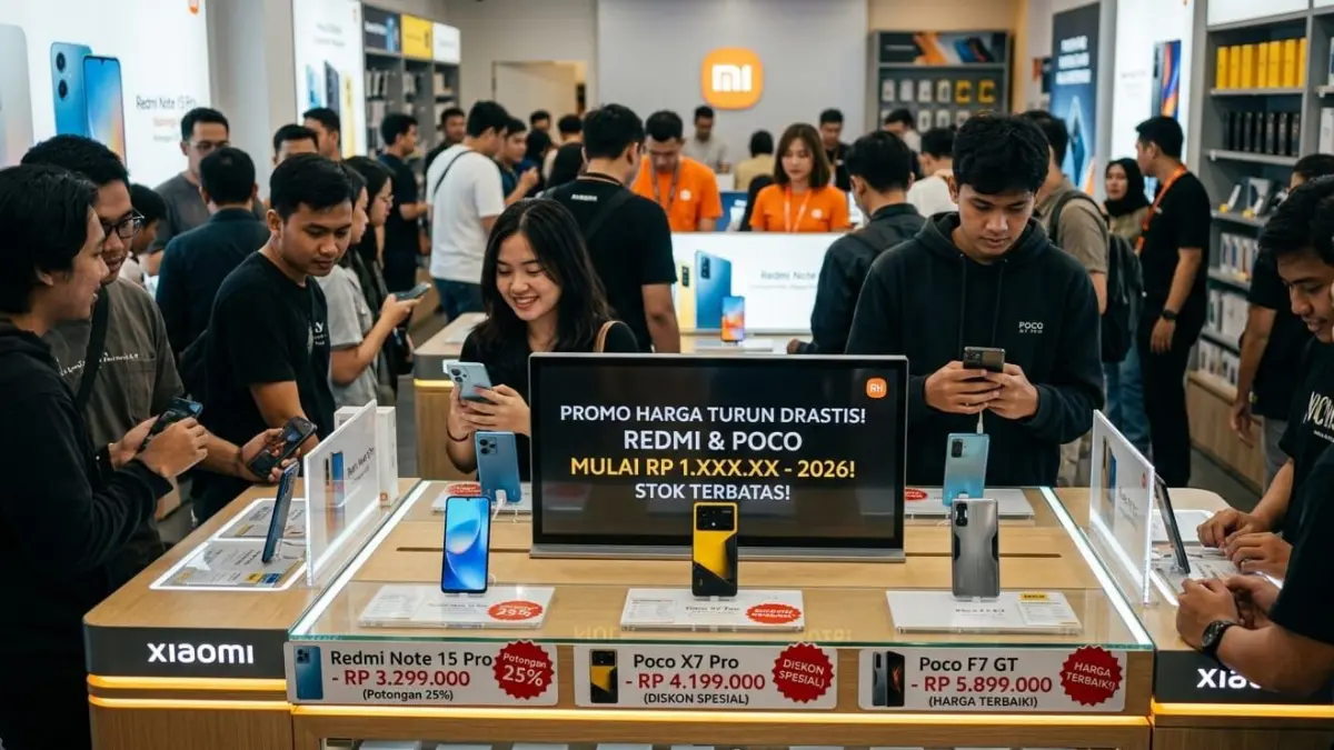 Harga HP Xiaomi turun drastis 2026, seri Redmi dan Poco kini makin murah dengan spesifikasi tinggi dan baterai besar.