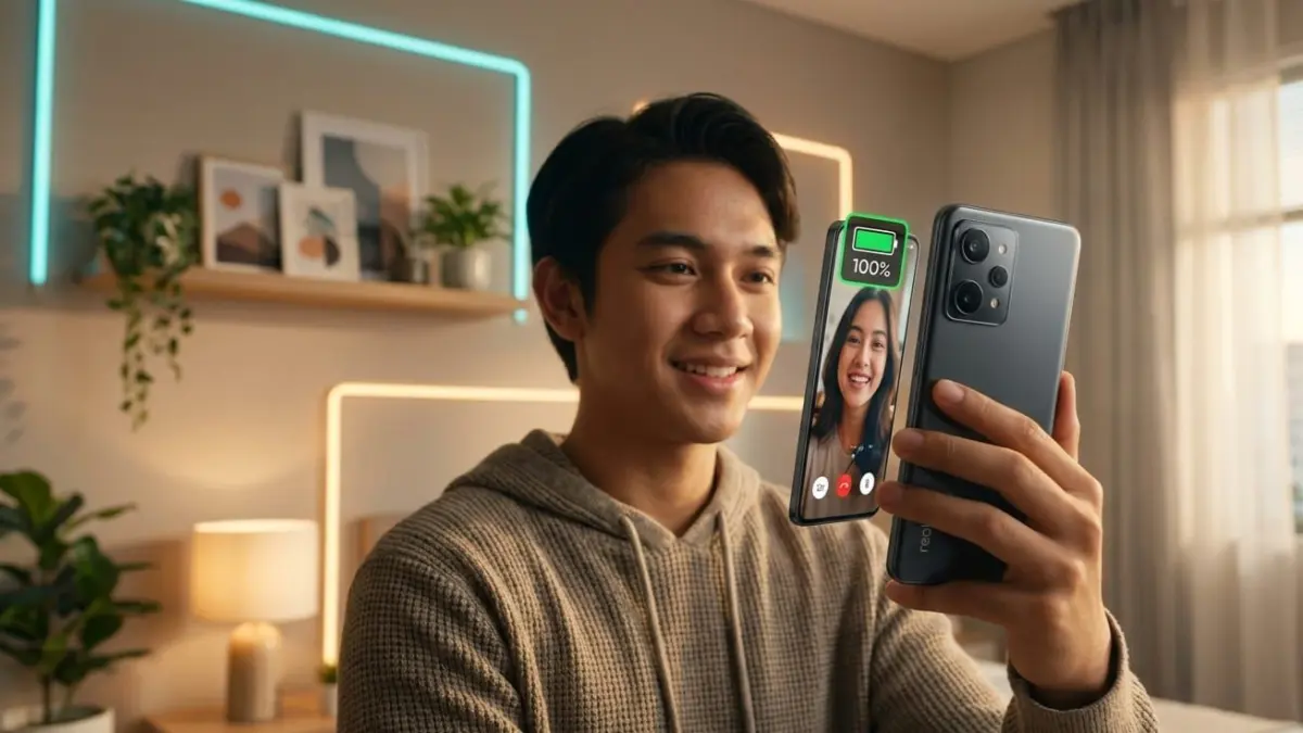 HP Realme baterai jumbo jadi favorit 2026 karena tahan dipakai gaming, streaming, dan video call seharian.
