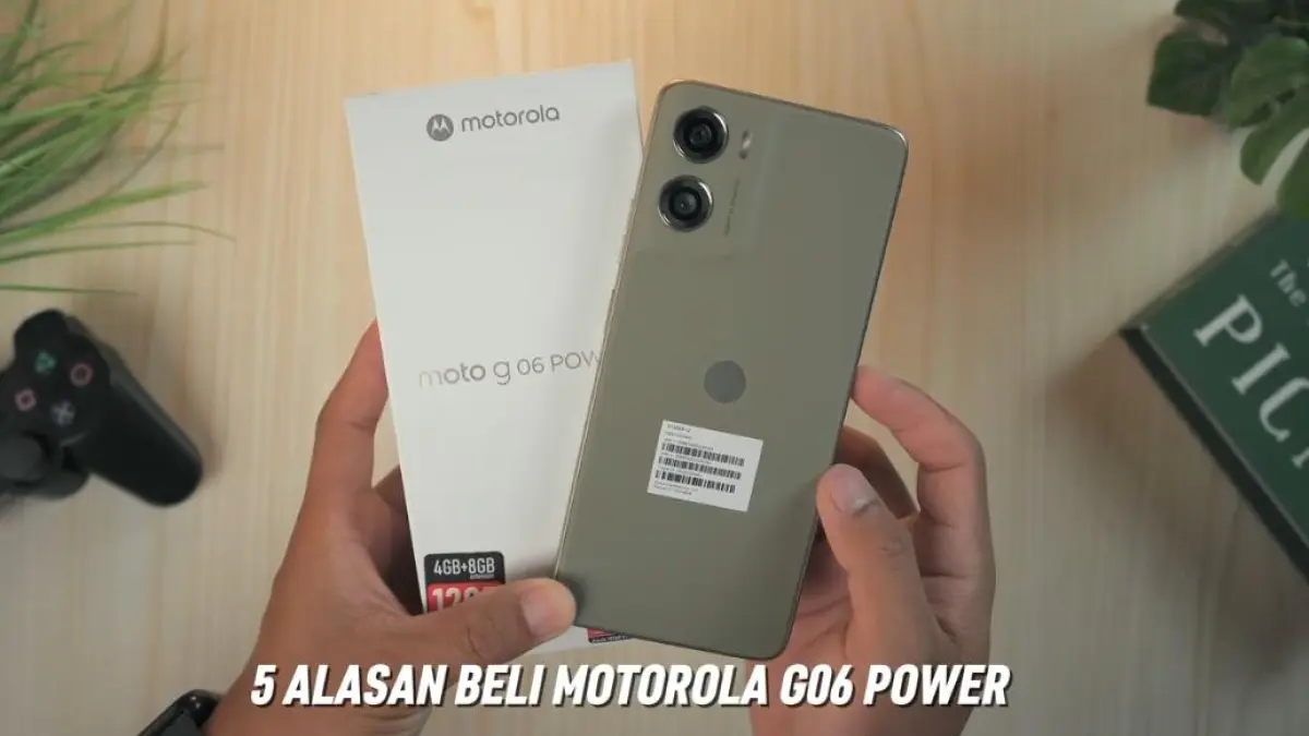 Review Motorola Moto G06 Power, HP Rp1 jutaan dengan baterai 7000 mAh, speaker stereo, dan performa harian cukup smooth.(screenshot youtube)