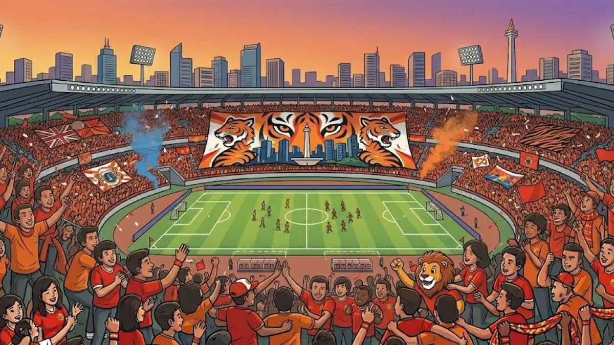 Persija vs Malut di JIS Berakhir Imbang 1-1, Atmosfer Stadion Jadi Sorotan Netizen dan Suporter (Gemini AI)