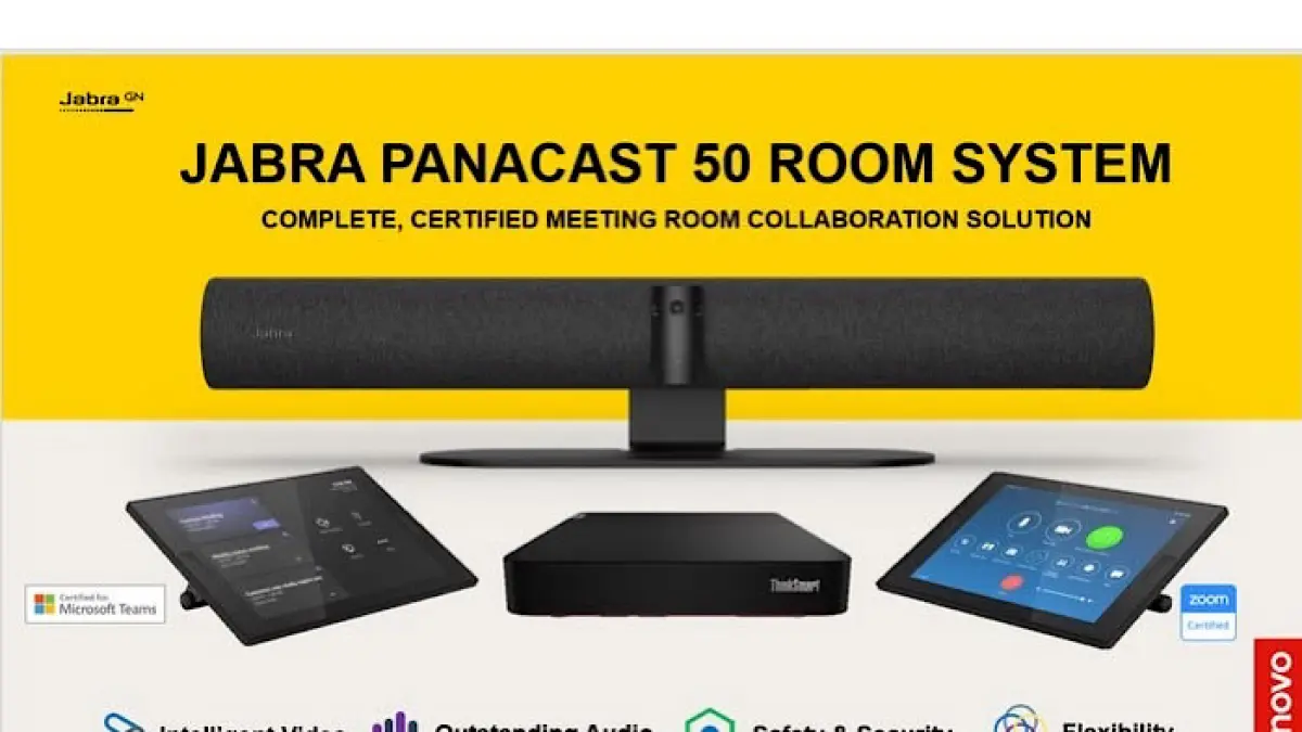 Jabra Panacast 50 terintegrasi Lenovo ThinkSmart Hub hadirkan meeting hybrid 180° lebih canggih dan mudah digunakan.(pinterest)