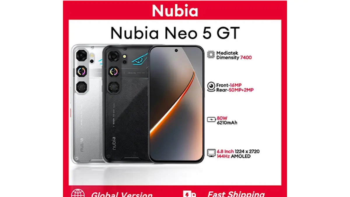 Nubia Neo 5 GT 5G hadir dengan kipas pendingin internal, layar AMOLED 144 Hz, dan shoulder trigger di harga Rp5 jutaan.(pinterest)