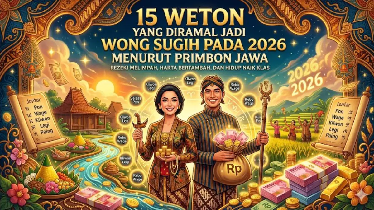 15 weton yang diramal jadi wong sugih pada 2026 menurut Primbon Jawa. Rezeki melimpah, harta bertambah, dan hidup naik kelas.(GEMINI AI)