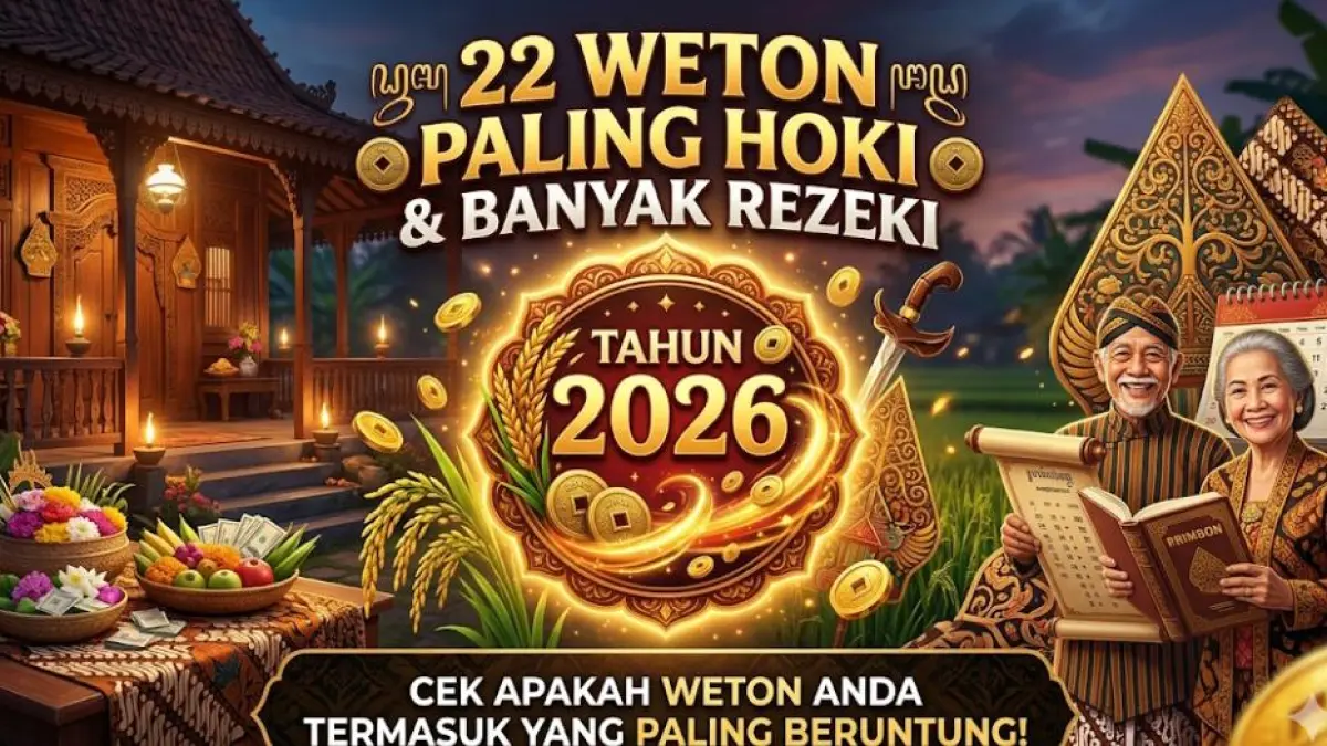 22 weton paling hoki dan banyak rezeki di tahun 2026 menurut Primbon Jawa. Cek apakah weton Anda termasuk yang paling beruntung.(GEMINI AI)
