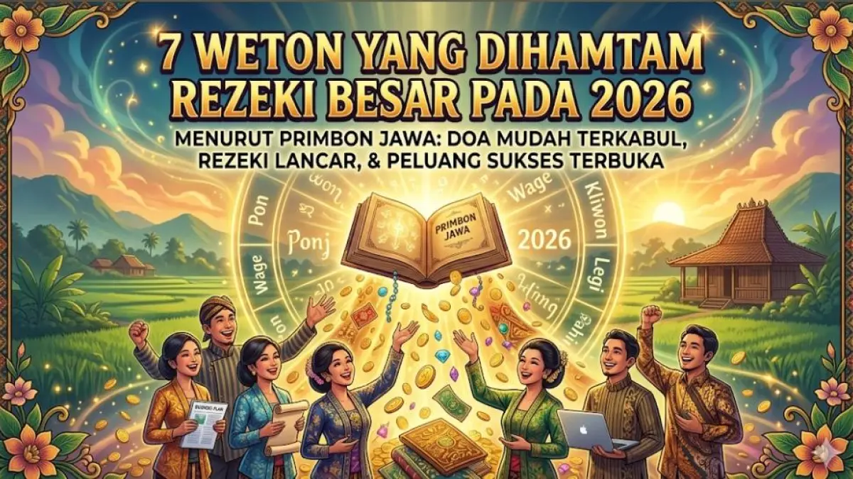 7 weton yang diramal dihantam rezeki besar pada 2026 menurut Primbon Jawa. Doa mudah terkabul, rezeki lancar, dan peluang sukses terbuka.(GEMINI AI)