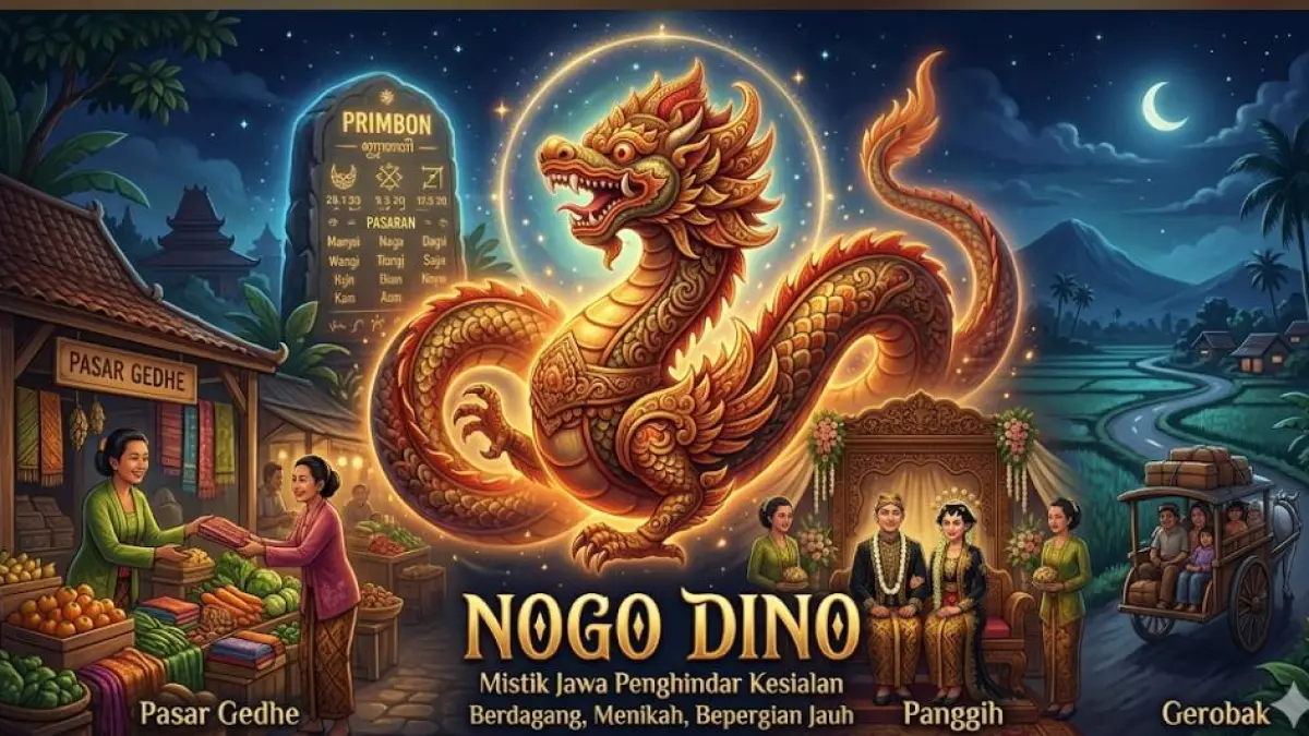 Apa itu Nogo Dino? Tradisi Jawa yang dipercaya dapat menghindarkan kesialan saat berdagang, menikah, hingga bepergian jauh.(gemini AI)