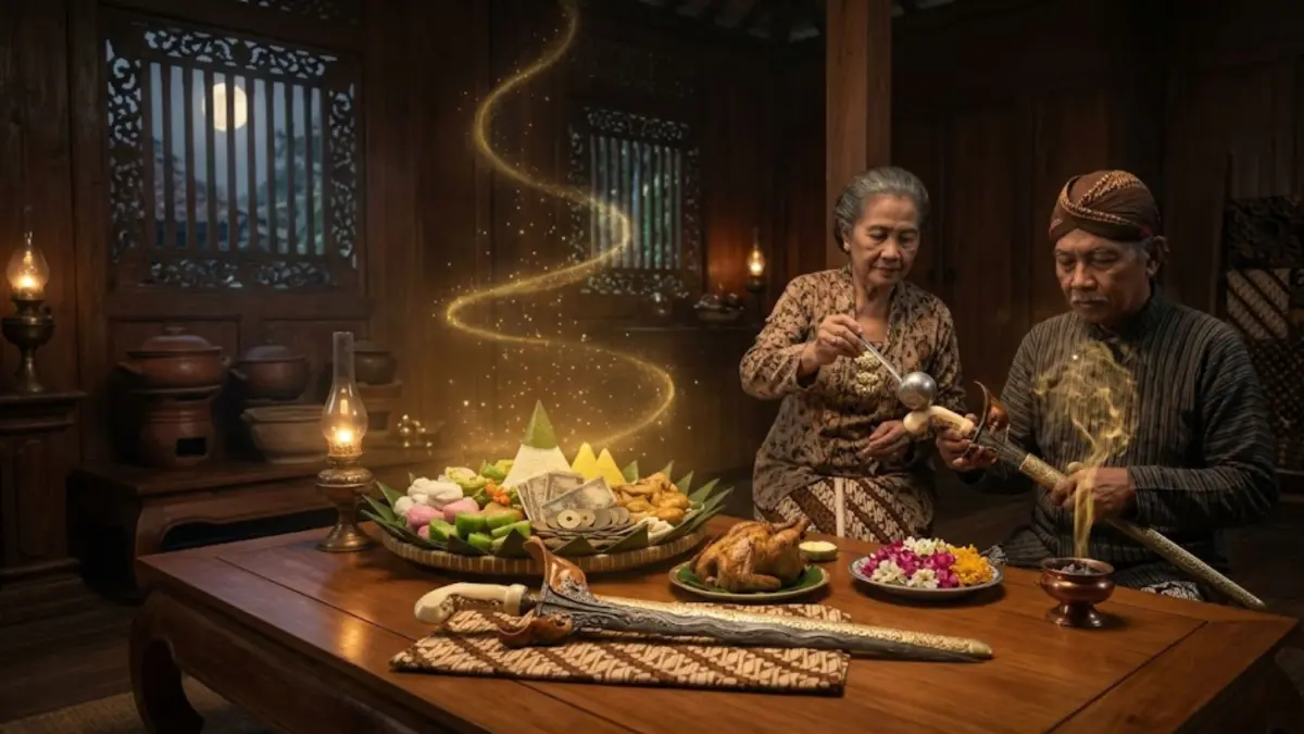 Mitos Jawa tentang rezeki soal menyapu malam hari ternyata menyimpan pesan penting tentang kehati-hatian dan keberuntungan. (Gemini AI)