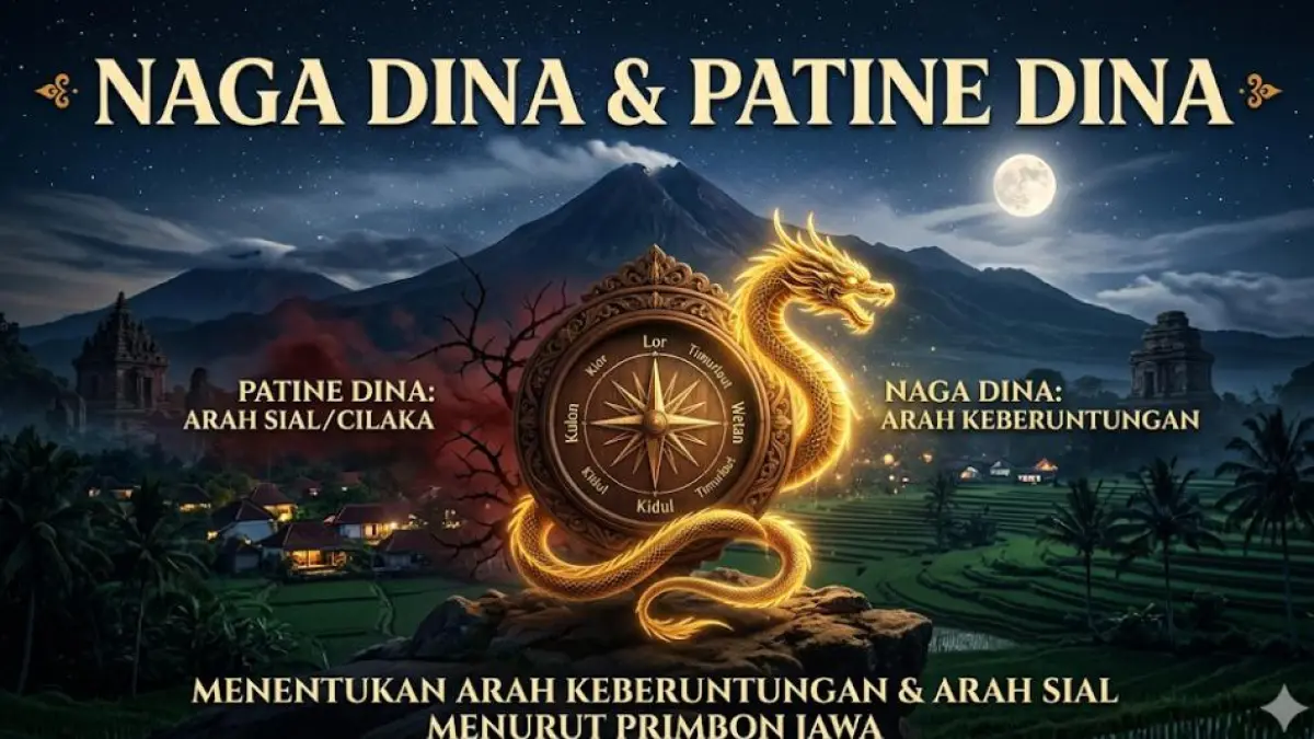 Naga Dina dan Patine Dina dipercaya menentukan arah keberuntungan dan arah yang harus dihindari menurut Primbon Jawa.(gemini AI)