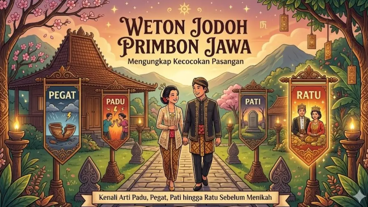 Weton jodoh Primbon Jawa dipercaya mengungkap kecocokan pasangan. Kenali arti Padu, Pegat, Pati hingga Ratu sebelum menikah.
( Gemini AI )