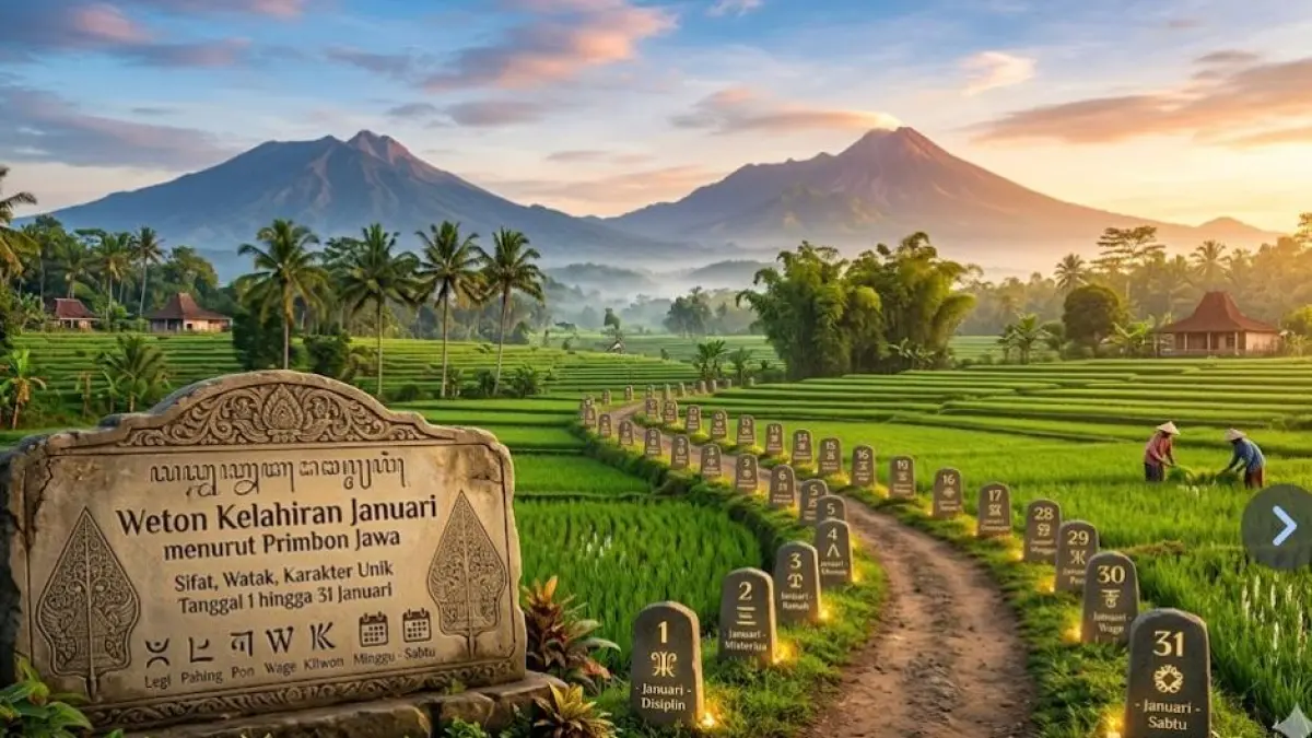 Weton kelahiran Januari menurut Primbon Jawa mengungkap sifat, watak, dan karakter unik tanggal 1 hingga 31 Januari.
( Gemini AI )
