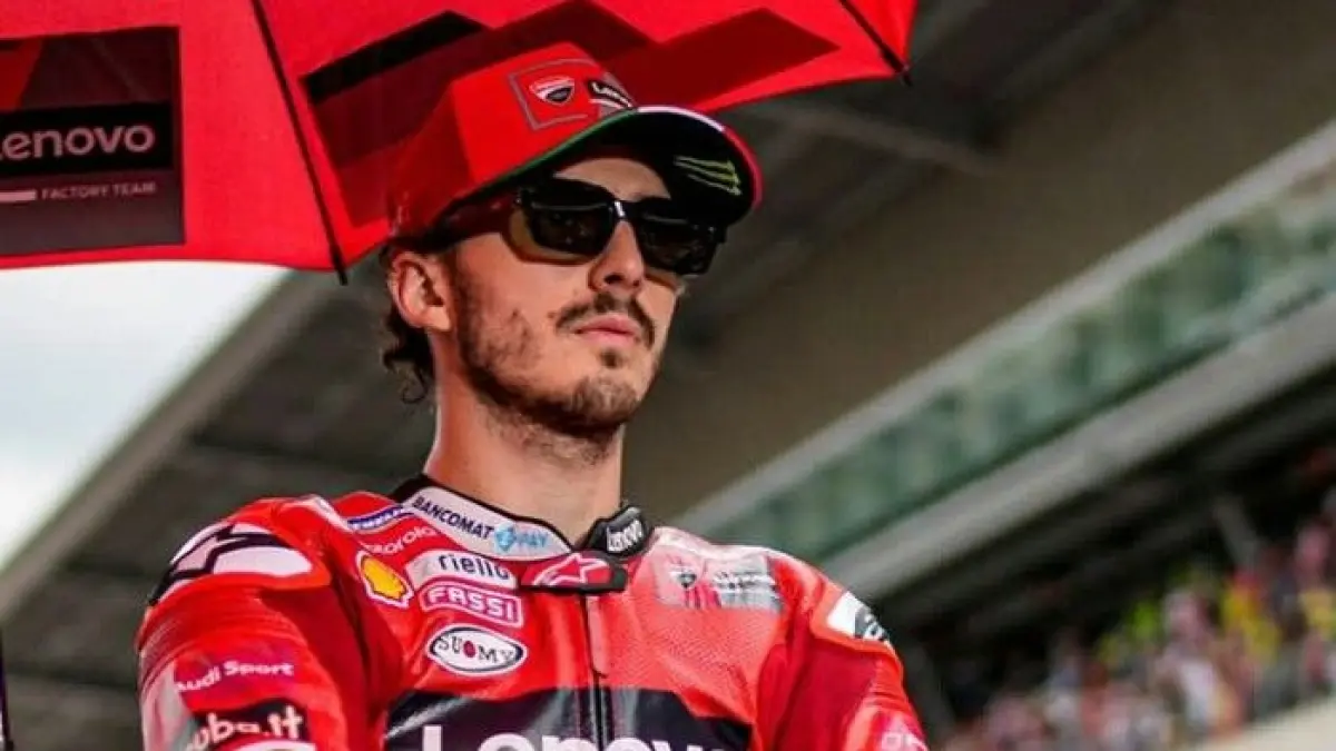 Peco Bagnaia siap tantang Marc Marquez di MotoGP Ceko 2026. Brno disebut sebagai salah satu sirkuit favorit pembalap Ducati.(Gemini AI)