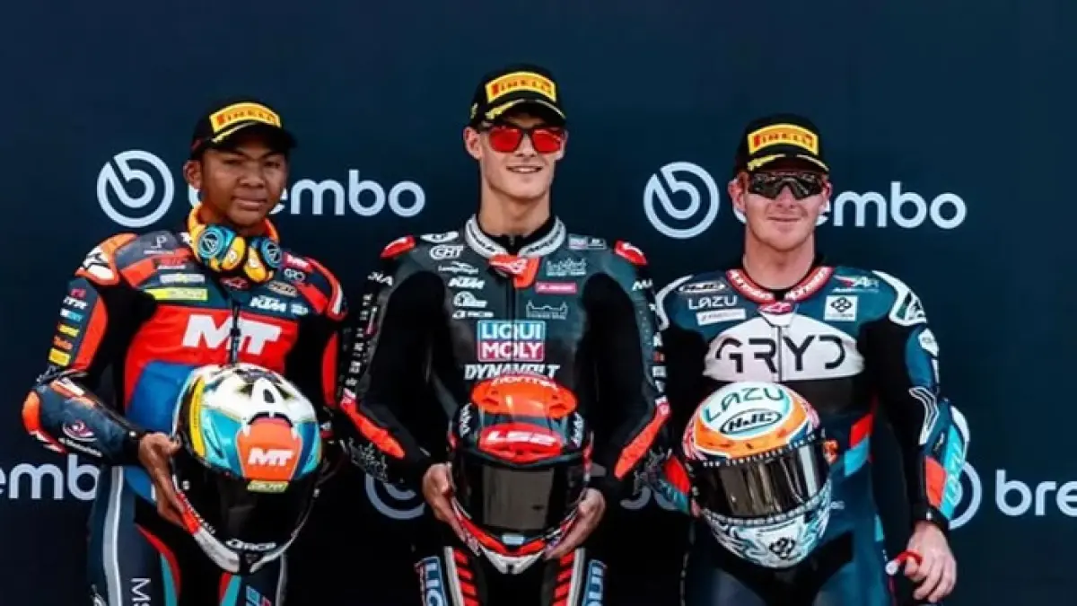 Moto3 Ceko 2026 hadir dengan jadwal lengkap dan klasemen terbaru. Veda Ega Pratama berpeluang tembus tiga besar.(Pinterest)