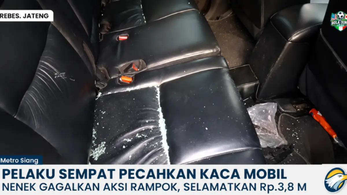 Detik-detik aksi perampokan bermodus pecah kaca di Brebes terekam CCTV. Keberanian nenek juru parkir menggagalkan pelaku dan menyelamatkan uang Rp3,8 miliar. (YT.METRO TV)