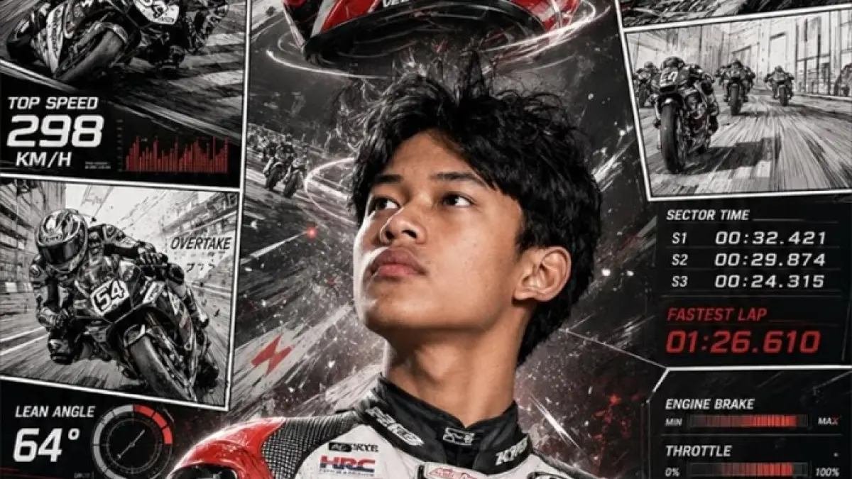 Inilah detail upgrade motor veda ega pratama di Moto3 2026 yang dirancang khusus tanpa meniru setelan rider asal Jepang. (PINTEREST)