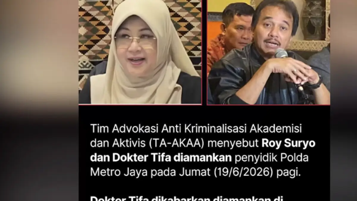 Roy Suryo dan Dokter Tifa dikabarkan diamankan, tim advokasi pertanyakan proses hukum yang berjalan. (YT. 
Official iNews)