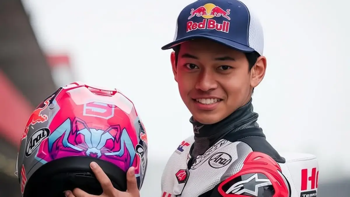 Veda Ega Pratama membidik kebangkitan di Moto3 Brno 2026 setelah hasil kurang memuaskan di Balaton Park.(Gemini AI)
