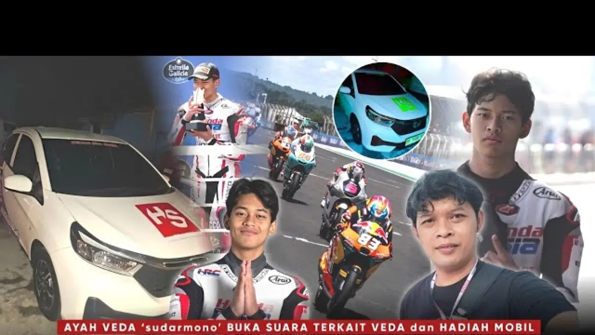 Veda Ega Pratama mendapat hadiah mobil baru usai mencetak sejarah di Moto3 dan kini membidik kebangkitan pada GP Spanyol 2026. (Youtube. com)