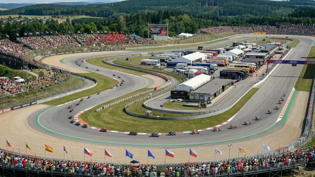 Sirkuit Brno MotoGP dikenal sebagai trek bersejarah dengan tikungan cepat, lintasan lebar, dan tantangan teknis bagi pembalap dunia.