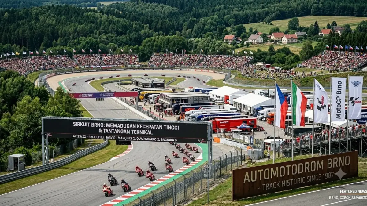 Sirkuit Brno MotoGP dikenal sebagai trek ikonik dengan perubahan elevasi, tikungan cepat, dan sejarah panjang balap dunia.
