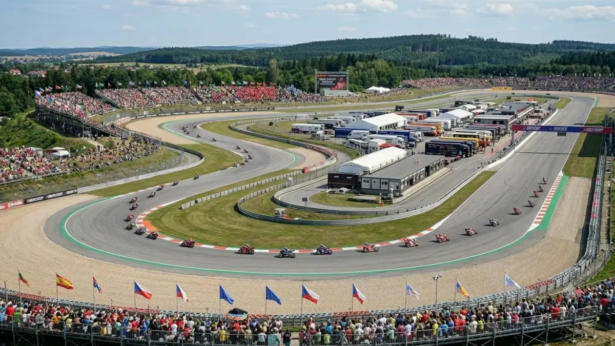 Sirkuit Brno MotoGP dikenal sebagai trek legendaris dengan tikungan cepat, perubahan elevasi, dan sejarah panjang balap dunia.