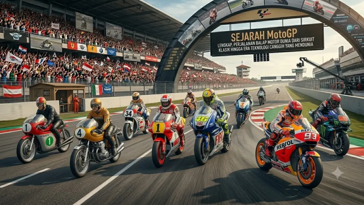 Sejarah MotoGP lengkap dari 1949 hingga era modern. Simak evolusi balap motor dunia yang melahirkan banyak legenda.
