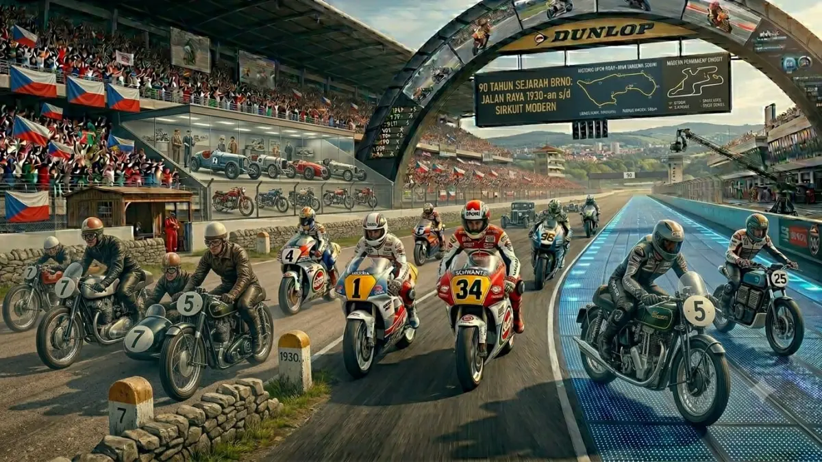 Sejarah Sirkuit Brno sejak 1930-an hingga menjadi trek MotoGP legendaris yang dikenal dengan lintasan menantang dan bersejarah.