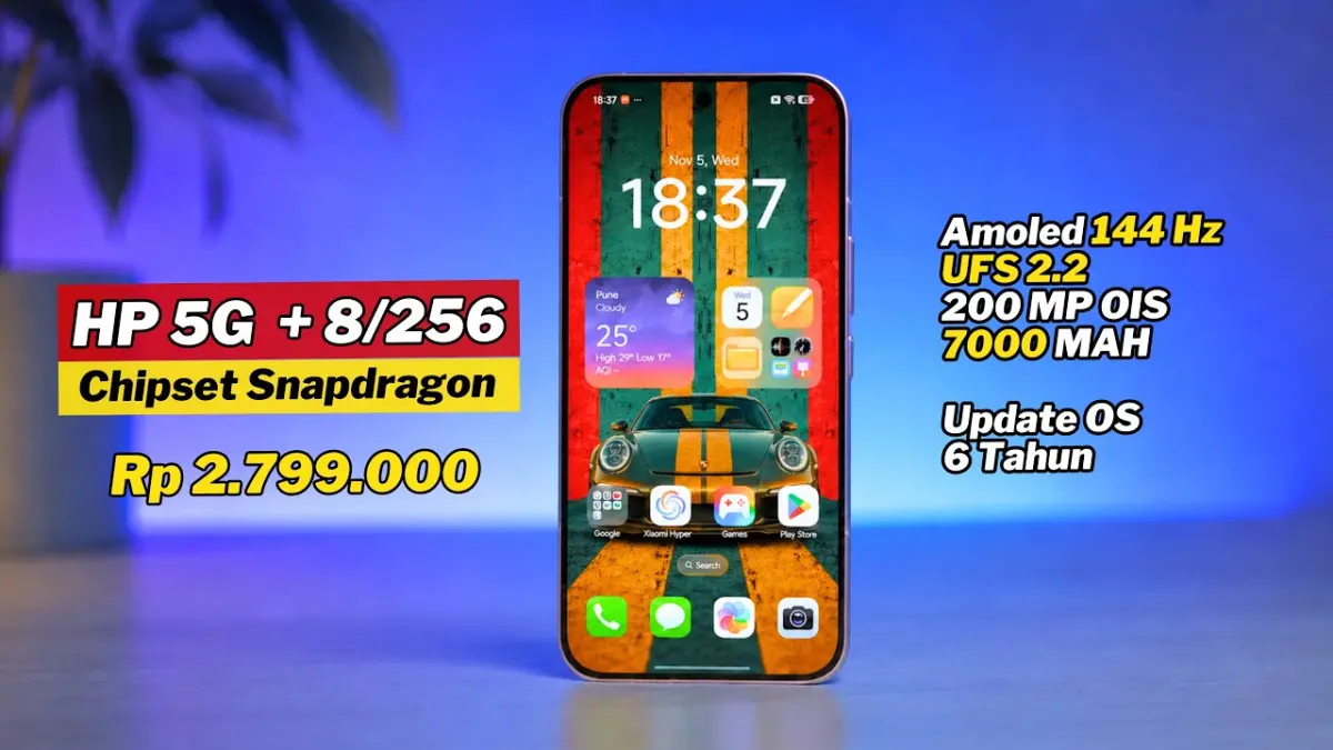 HP 5G Snapdragon murah terbaik 2026 hadir dengan performa kencang, baterai jumbo, dan kamera mumpuni. Simak rekomendasinya. (Youtube. com)