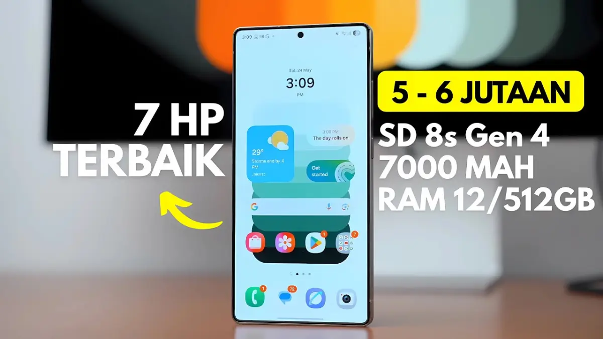 HP terbaik harga Rp5-6 jutaan tahun 2026 hadir dengan performa kencang, kamera 50 MP, dan baterai jumbo. Simak rekomendasi lengkapnya. (Youtube. com)