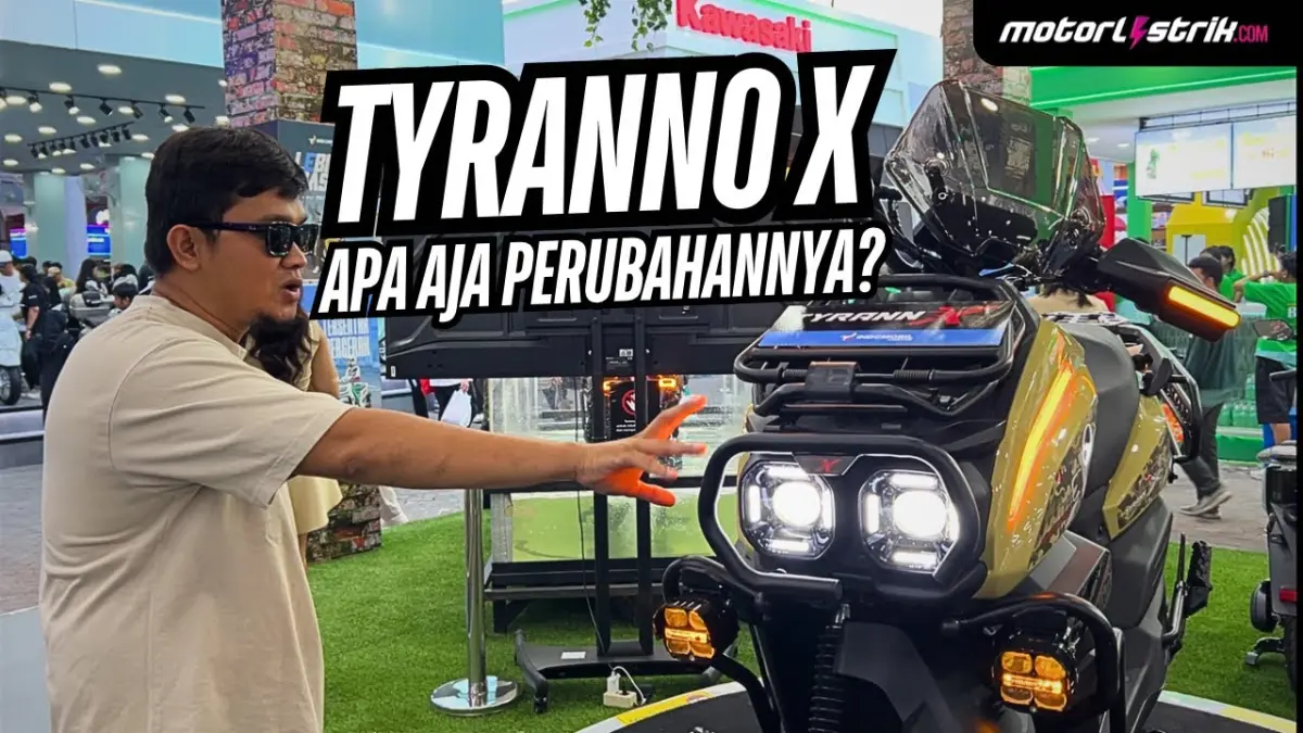 Indomobil Tyranno X siap meluncur dengan jarak tempuh 160 km, suspensi tabung, ring 13, dan desain adventure yang semakin gagah. (Youtube. com)