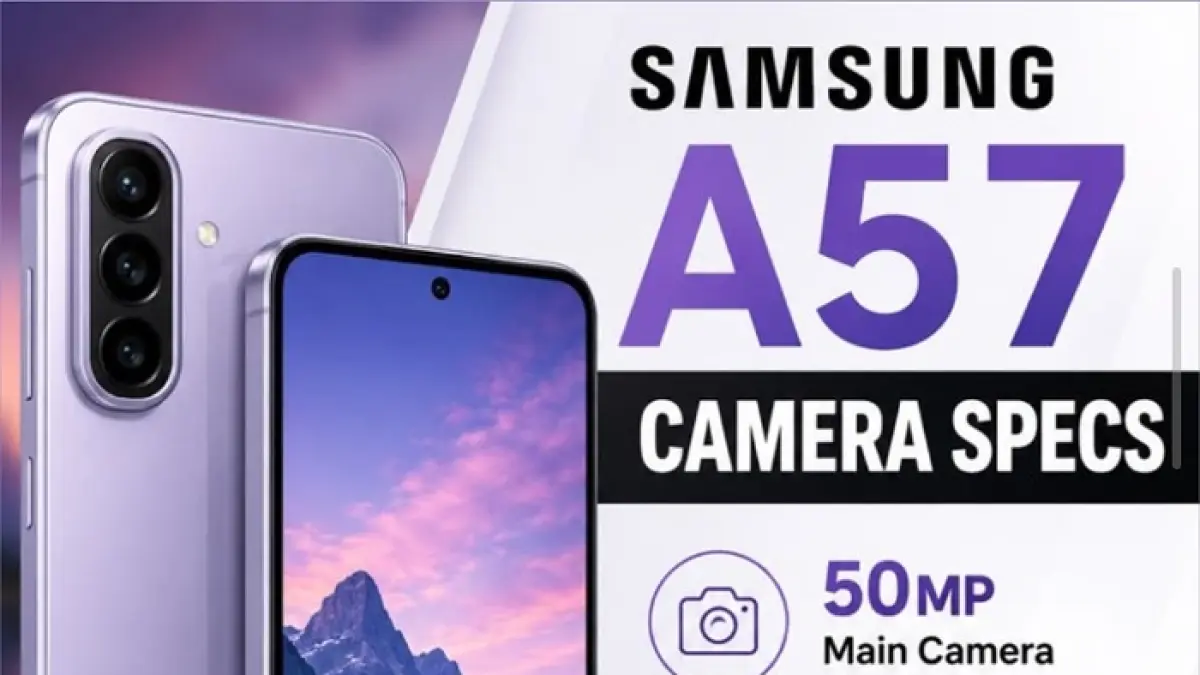 Simak keunggulan Samsung A57 Kamera OIS! Ponsel ultra tipis 6,9 mm dengan layar AMOLED 120 Hz, One UI 8,5, dan bodi metal premium. Cek speknya! (PINTEREST)