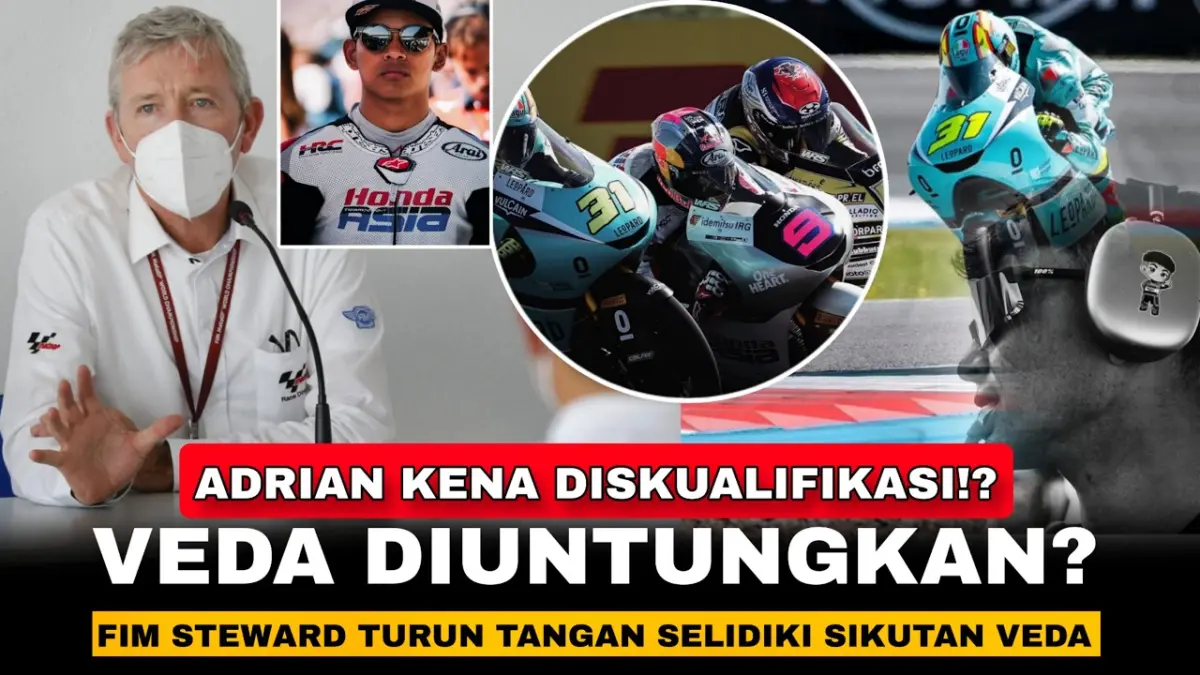 Adrian Fernandez terancam diskualifikasi usai senggol Veda Ega Pratama di Moto3 Belanda 2026. FIM Stewards kini menyelidiki telemetri dan kamera on board. (Youtube. com)