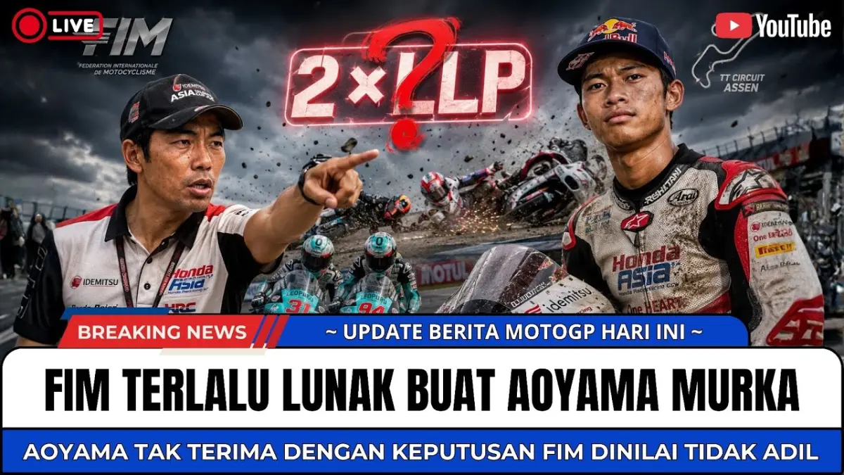 Hukuman Adrian Fernandez usai Veda Ega Pratama crash di Assen menuai kontroversi. Benarkah dua kali long lap penalty sudah adil? Simak faktanya. (Youtube. com)