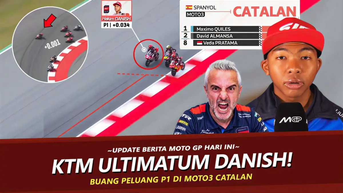 Veda Ega Pratama finis P8 usai start dari posisi ke-20 di Moto3. Penampilannya dibandingkan dengan Hakim Danish yang mengakhiri balapan di posisi ketujuh. (Youtube. com)