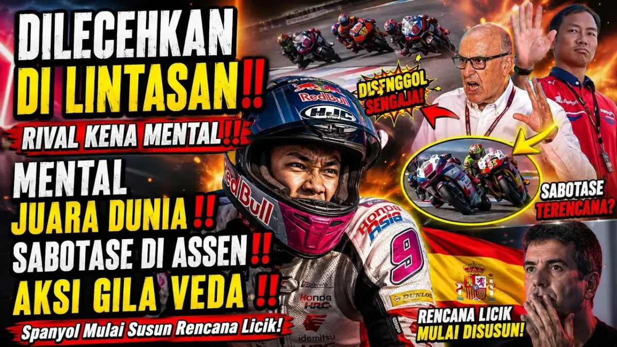 Veda Ega Pratama start ketujuh di Moto3 Belanda 2026 usai flying lap terganggu. Simak kronologi insiden, hasil kualifikasi, dan peluangnya di race. (Youtube. com)