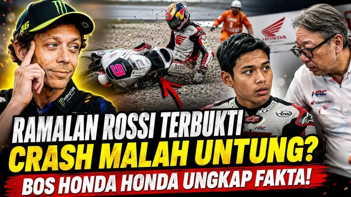 Veda Ega Pratama gagal finis usai crash di Assen, tetapi Honda Team Asia menilai insiden itu membawa keuntungan besar bagi perkembangan kariernya. (Youtube. com)