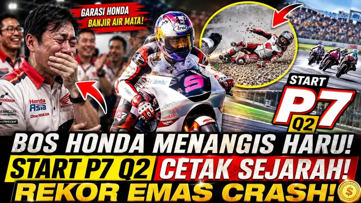 Veda Ega Pratama tampil luar biasa di Moto3 Assen usai bangkit dari crash, mencetak rekor penting, dan membuat Hiroshi Aoyama menangis haru. (Youtube. com)