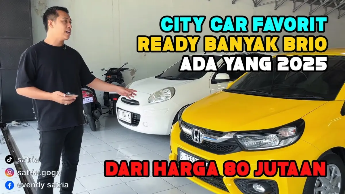 Harga Honda Brio bekas mulai Rp95 jutaan dengan DP Rp5 juta. Tersedia banyak pilihan Brio manual, CVT hingga All New Brio tahun muda siap pakai. (Youtube. com)
