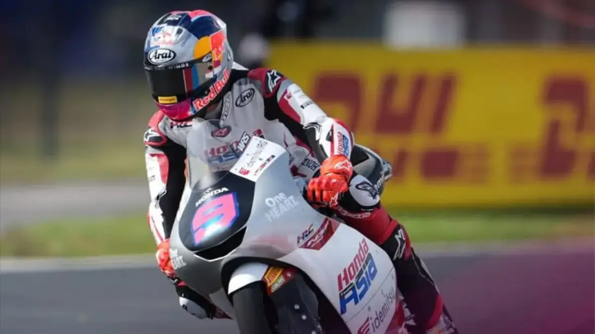 Feda Ega Pratama lolos langsung ke Q2 Moto3 GP Jerman 2026 usai finis ketiga pada sesi practice Sachsenring, bangkit setelah crash di Assen (Pinterest).