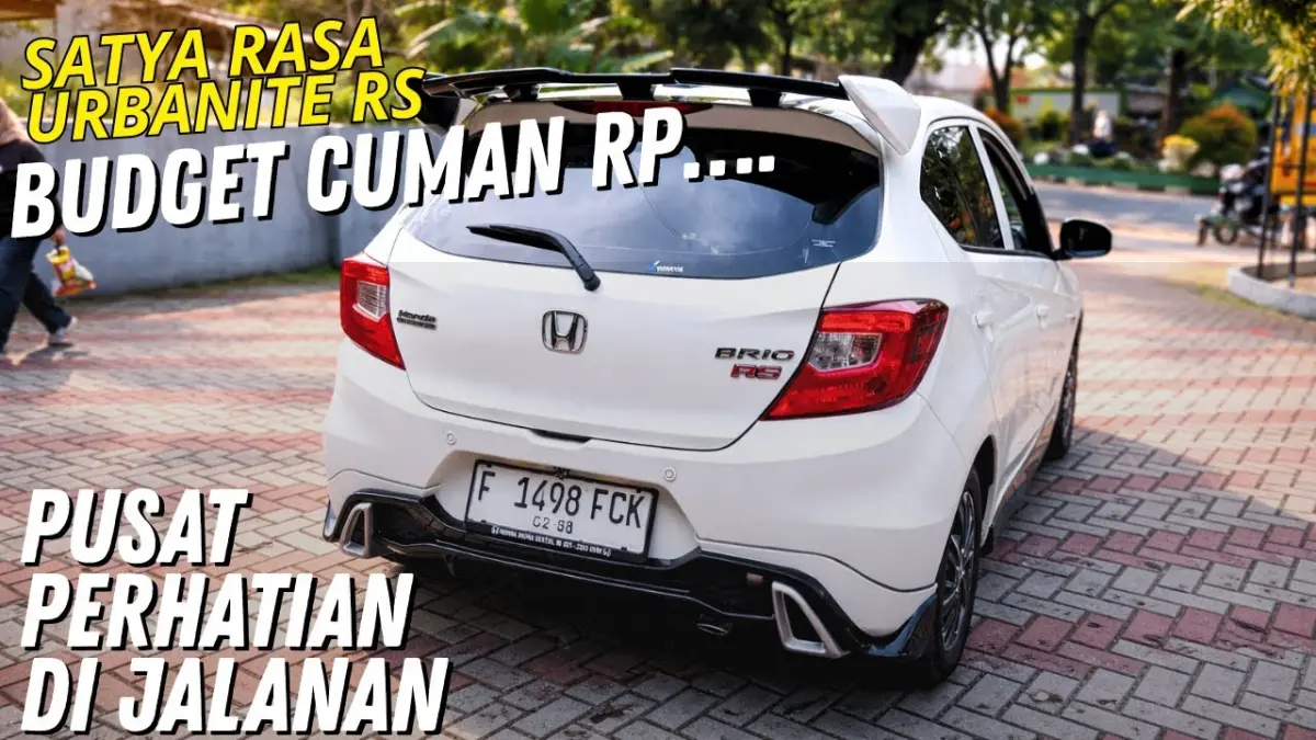 Modifikasi Honda Brio Satya bergaya RS Urbanite bikin tampilan makin sporty dengan body kit, foglamp tiga mode cahaya, spoiler, dan rear diffuser. (Youtube. com)