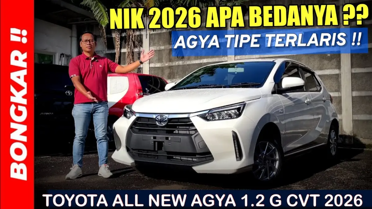 Toyota All New Agya G CVT 2026 hadir tanpa ubahan besar, namun tetap menawarkan fitur terlengkap di kelas LCGC dengan harga di bawah Rp200 juta. (Youtube. com)