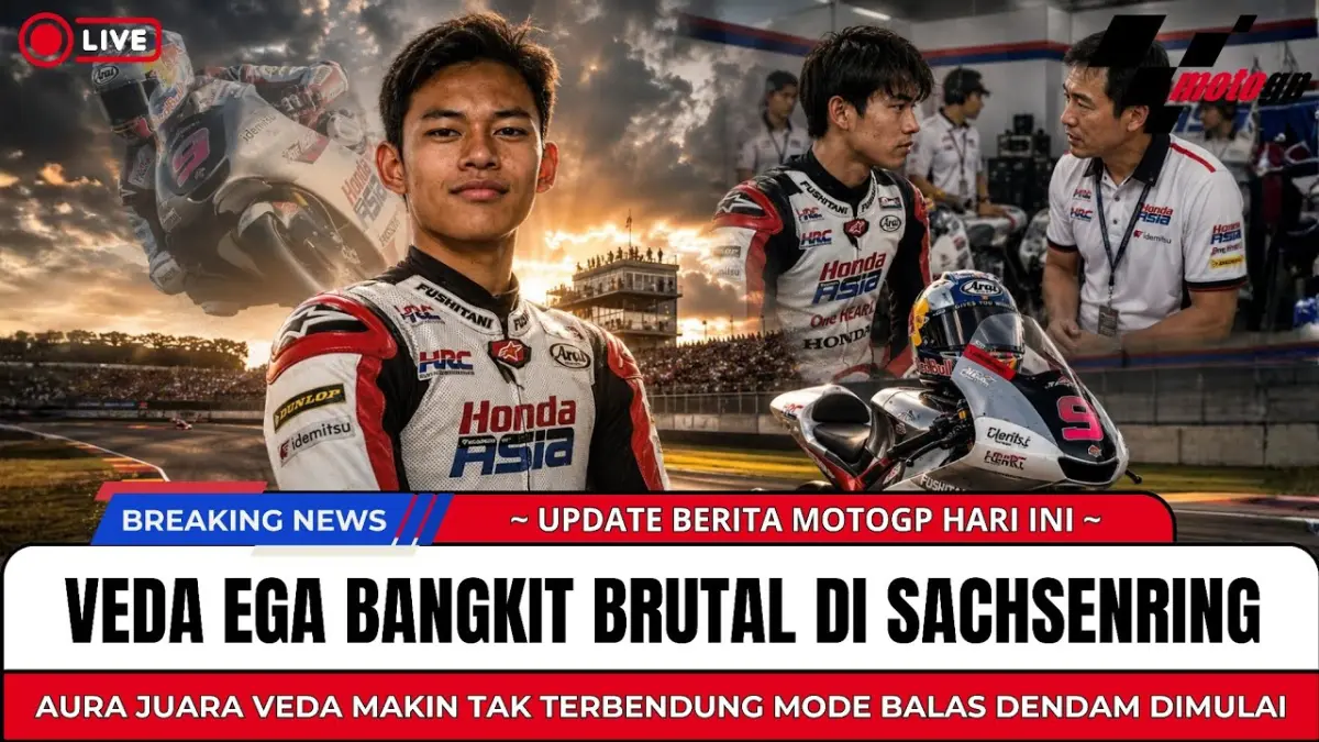 Veda Ega Pratama Moto3 Jerman siap bangkit usai gagal finis di Assen. Latihan intensif di Alcarràs jadi modal besar menghadapi Sachsenring. (Youtube. com)