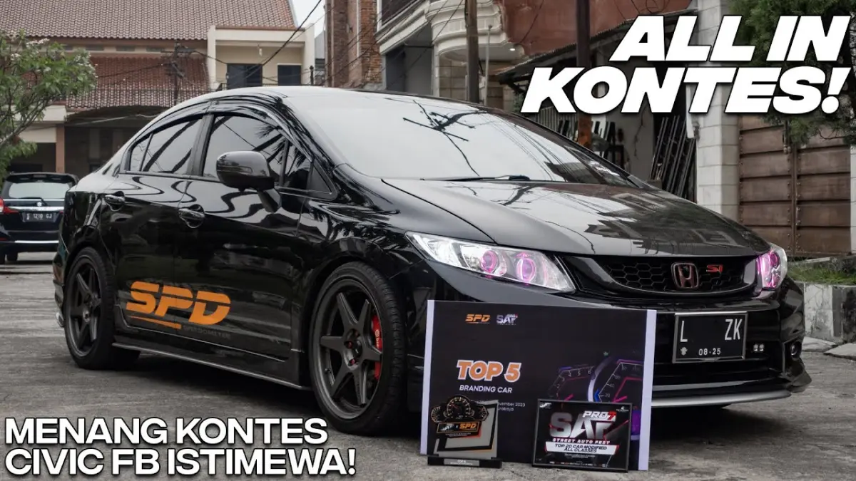 Honda Civic FB modifikasi sukses meraih Top 20 All Modified dan Top 5 Branding SPD. Simak rahasia modifikasi yang membuatnya jadi sorotan. (Youtube. com)