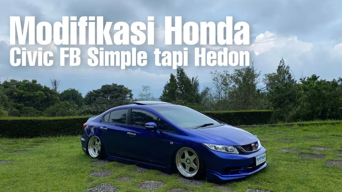 Honda Civic FB modifikasi tampil makin elegan dengan wide body natural, air suspension, velg ring 18 dan interior premium berwarna cokelat. (Youtube. com)