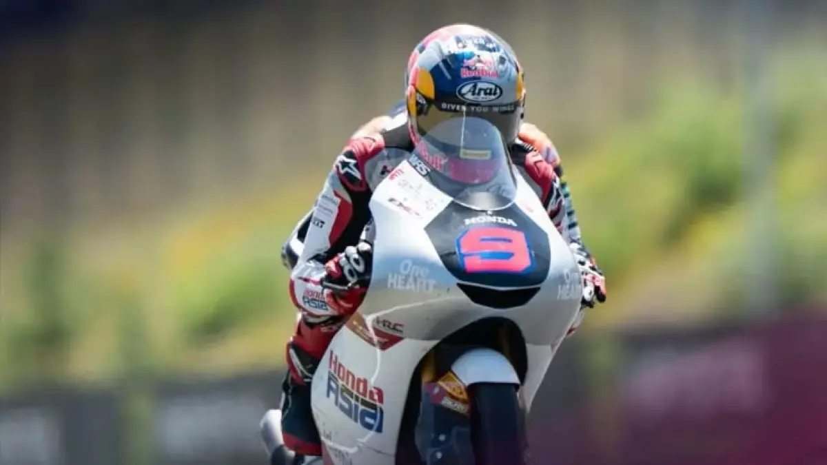 Moto3 Jerman 2026 menjadi momen kebangkitan Veda Ega Pratama di Sachsenring. Simak peluang Veda dan prediksi Marc Marquez di GP Jerman (Pinterest).