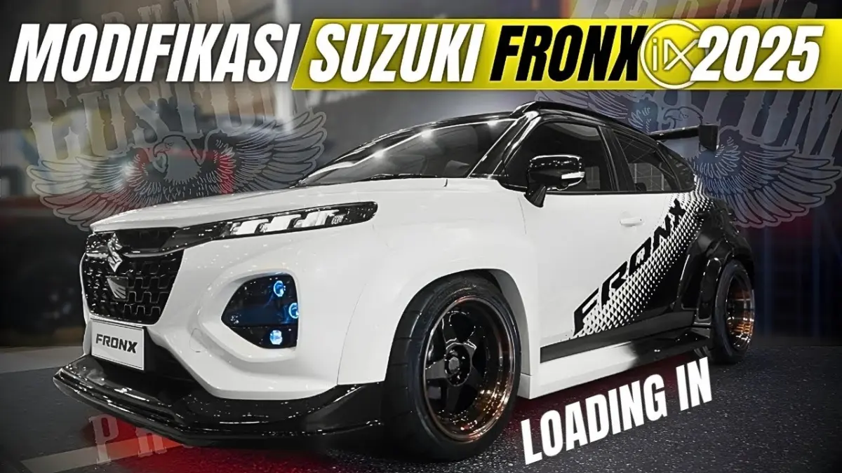 Suzuki Fronx modifikasi full IMX 2025 tampil ekstrem dengan wide body, interior custom, velg aftermarket, dan knalpot sporty. Simak detailnya. (Youtube. com)