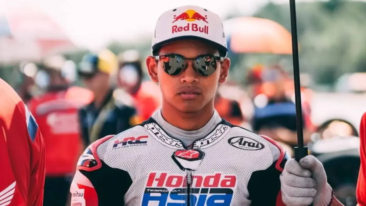 Veda Ega Pratama mendapat sponsor Liqui Moly usai crash di Assen. Pembalap Honda Team Asia itu siap bangkit menghadapi Moto3 Jerman 2026 di Sachsenring (Pinterest).