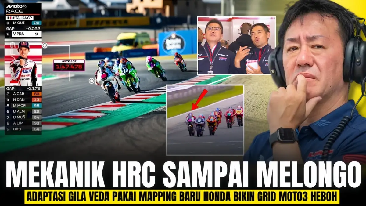 Veda Ega Pratama mendapat upgrade rahasia HRC jelang Moto3 Mugello. Peluang podium terbuka setelah Honda siapkan sasis dan engine mapping baru. (Youtube. com)