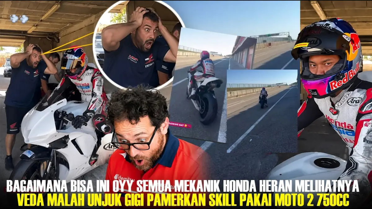 Video Veda Ega Pratama mengendarai motor 750 cc viral di media sosial. Benarkah menjadi sinyal promosi ke Moto2? Simak fakta selengkapnya. (Youtube. com)